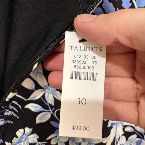 NWT Talbot's Black Blue White Garden Pencil Skirt‎ Sz 10 - Picture 8 of 8